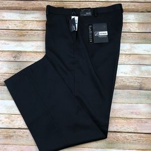 Van Huesen Black Slim Fit Flat Front Dress Pants. NWT